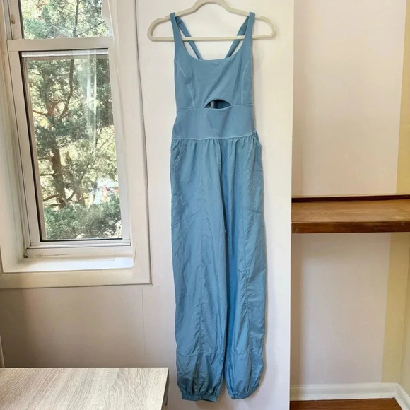 New Free People Righteous Onesie FP Movement One Piece Jumpsuit Blue Small - Picture 3 of 9